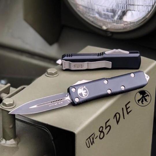 Нож фронтальный Microtech с стеклобоем в чехле