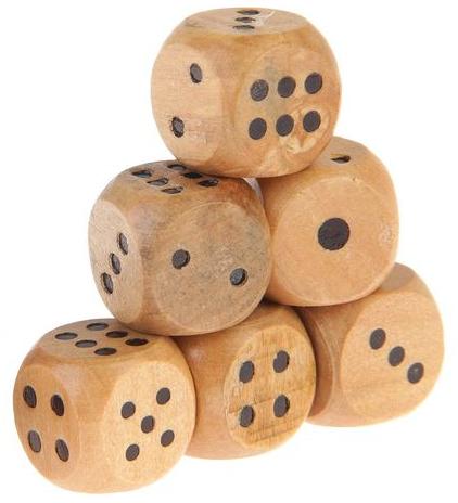 Кости игральные 1,4х1,4см дерево