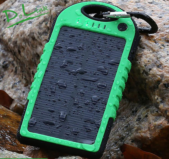 Пауэрбанк на солнечных батареях 5000mAh, 5V/2x1A