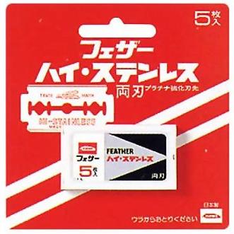 Запасные двухсторонние лезвия к станку Feather "Popular" 5шт