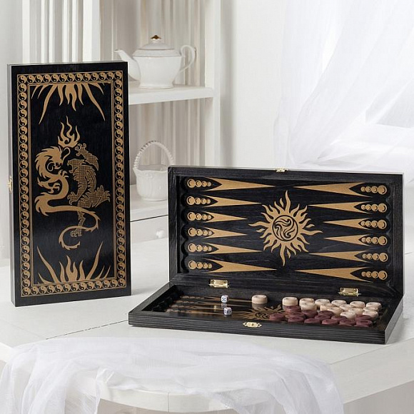 Нарды "Драконы" 400х200 чернение