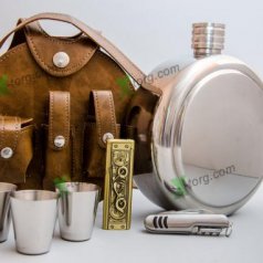 Фляга походная круглая 42Oz в чехле