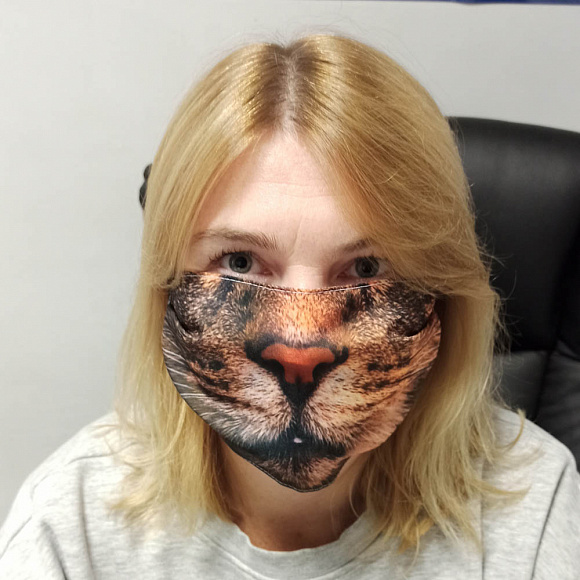 Маска многоразовая с принтом "Лев"