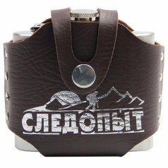 Фляжка «СЛЕДОПЫТ - Freezly» в кож. чехле