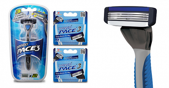 Cтанок Dorco PACE3 (3 лезвия) + 2 кассеты