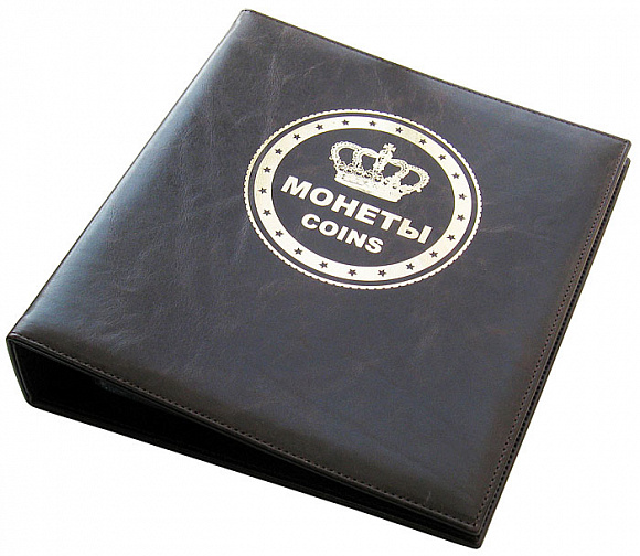 Альбом для монет кожа коричневая