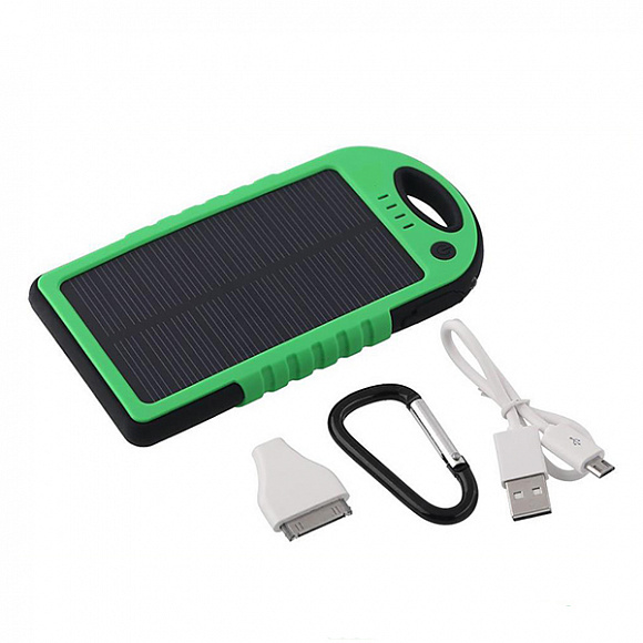 Пауэрбанк на солнечных батареях 5000mAh, 5V/2x1A