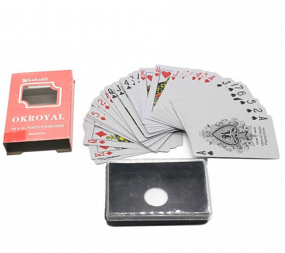 Карты игральные пластик 54 шт в пласт. коробке OKRoyal