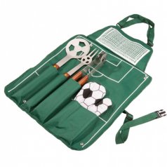 Набор-фартук для барбекю "Футбольный" зеленый