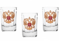 Набор со стопками "Герб России" (3 шт.)