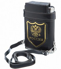 Фляга 8OZ + 3 стопки "Герб РФ"