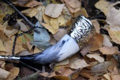 Рог горного барана, мельхиор, крупно-средний