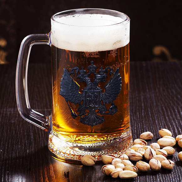 Кружка пивная "Герб России"