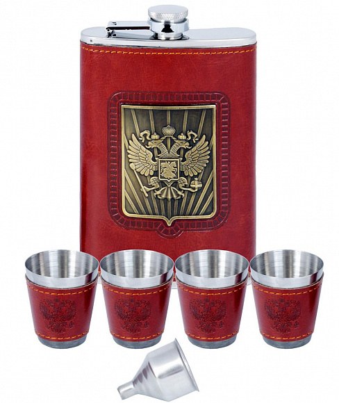 Набор фляга+4 стопки "Россия"