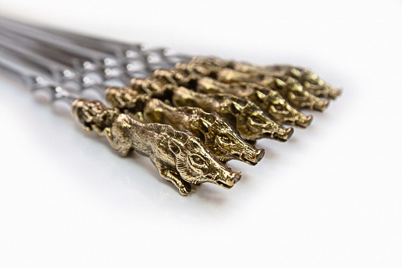 Шампур литье головы животных