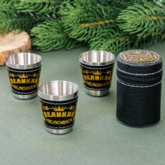 Набор стопок в чехле "Золотой человек", 30 мл