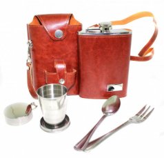 Фляга в чехле 9Oz + скл. стопка 