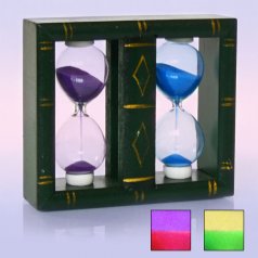 Часы песочные 2 в1, дерево