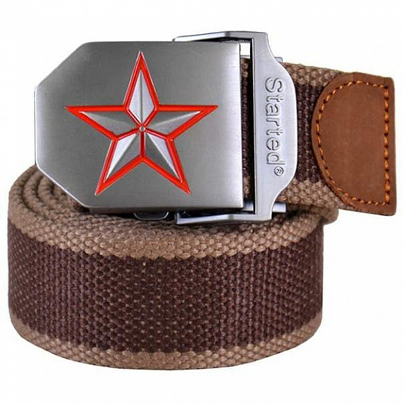 Ремень "Tough" Пятиконечная звезда, коричневый