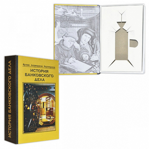 Книга-ложемент под бутылку "История банковского дела"