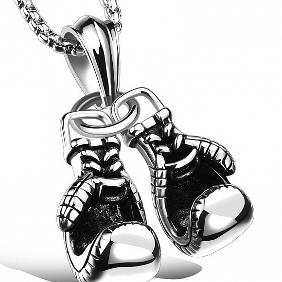 Подвеска стальная "Боксерские перчатки" + цепочка