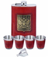 Набор фляга+4 стопки "Россия"