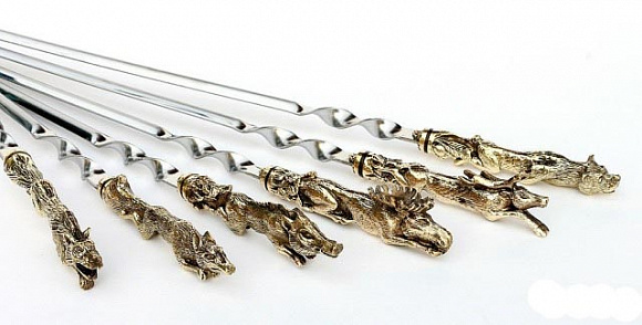 Шампур литье головы животных