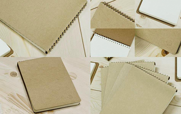 Блокнот картонный на пружине большой