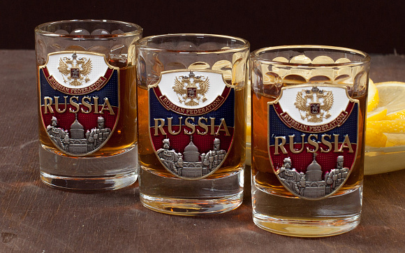 Набор со стопками "RUSSIA" (3 шт.)